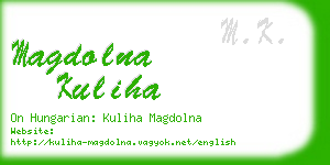 magdolna kuliha business card